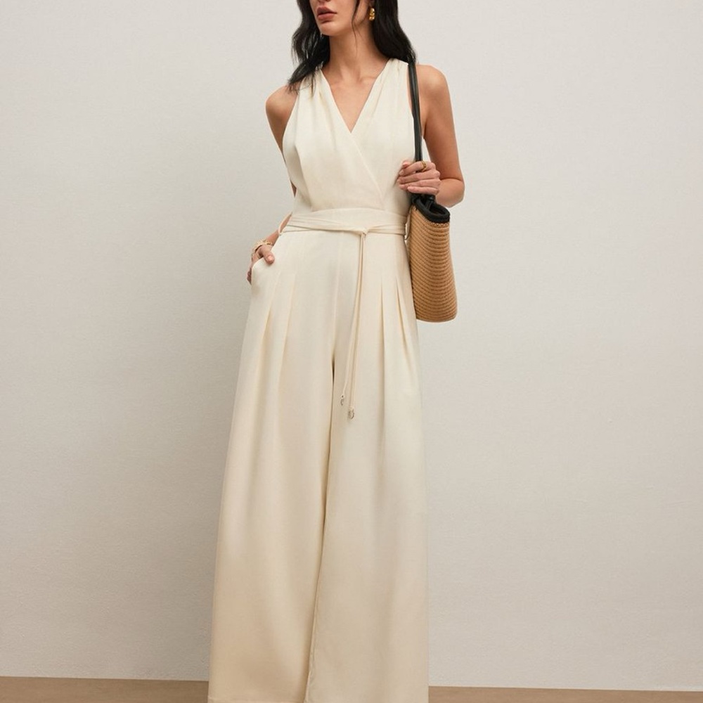 Commense Black Jumpsuit with Belt - Picture 2 of 6